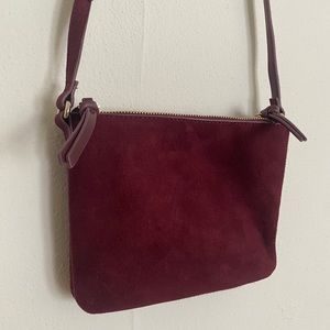 Merlot Suede Crossbody Purse